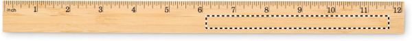 Ruler in bamboo 30 cm: Logo position – inch side right