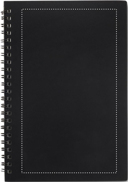 A5 Raderbar anteckningsbok: Logotypens placering – produktens framsida