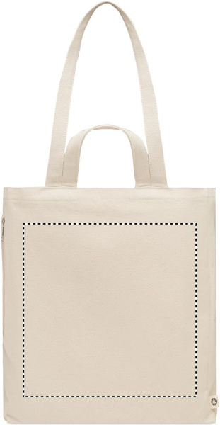Recycled cotton shopping bag: Logo position – back of the product