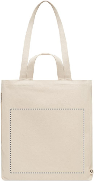 Recycled cotton shopping bag: Digital transfer printing – back of the product