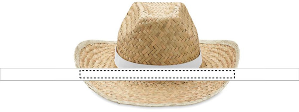 Natural straw cowboy hat: Logo position – band