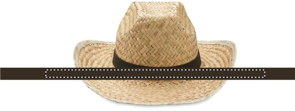 Natural straw cowboy hat: Transfer printing – band