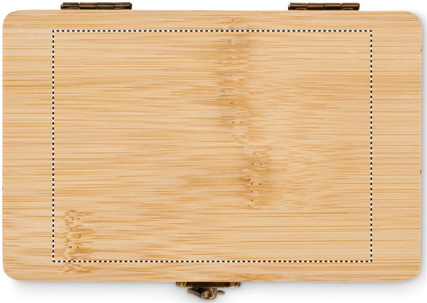 13 piece tool set, bamboo case: Logo position – box: bottom