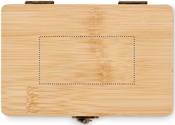 13 piece tool set, bamboo case: Pad printing – box: bottom