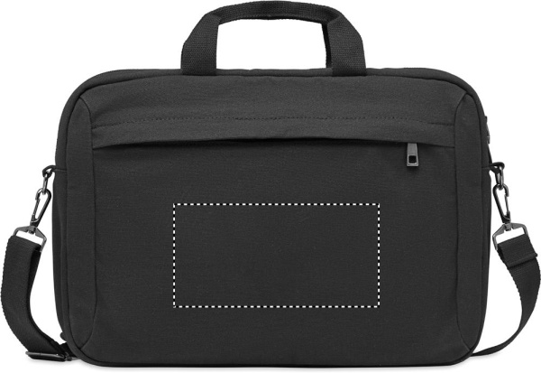 Torba na laptop z pranego płótna: Położenie logo — przód produktu