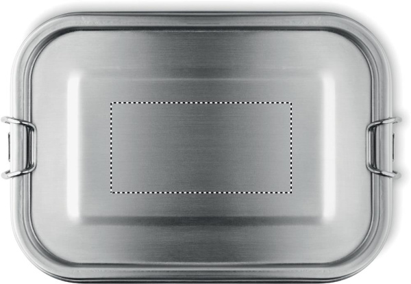 Lunch set in stainless steel: Logo position – lunchbox lid