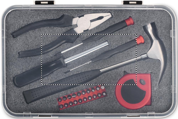 Coffret multifonction de 25 outils: Emplacement du logo – couvercle