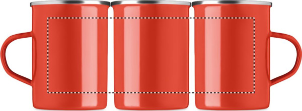 Mug métallique émaillé: Impression à 360° autour du produit