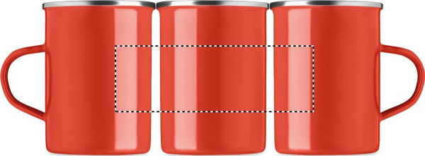 Mug métallique émaillé: Sérigraphie circulaire – autour du produit