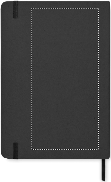 Carnet A5 en carton recyclé: Emplacement du logo – face arrière du produit