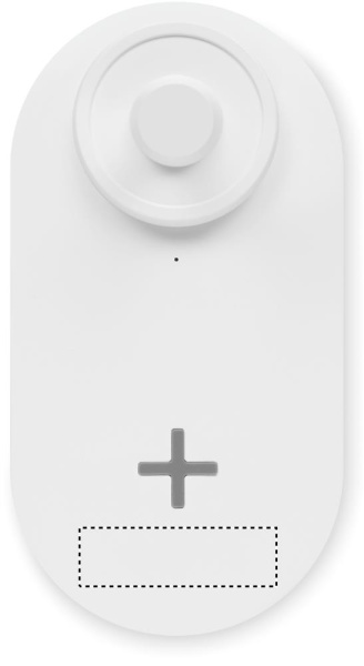 Ventilateur de bureau avec chargeur et éclairage: Emplacement du logo — Chargeur: Dessous