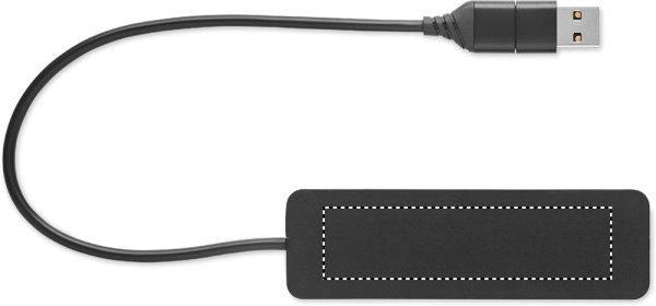 Hub USB-C à 4 ports USB: Emplacement du logo – dessus du produit