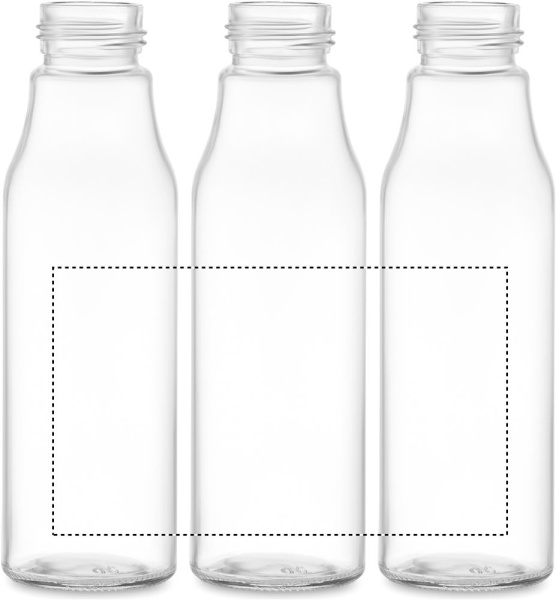Glasflasche 500 ml: Rundum-Siebdruck – rund um das Produkt