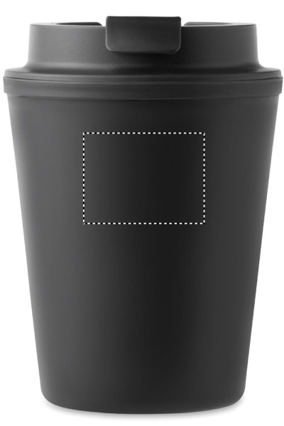 Tridus kaksiseinäinen muki kierrätetystä PP:stä 300 ml: Logon sijainti – tuotteen etupuolen yläosa