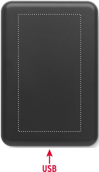 Magneettinen langaton laturi 15W, 5000 mAh: Logon sijainti – tuotteen takaosa