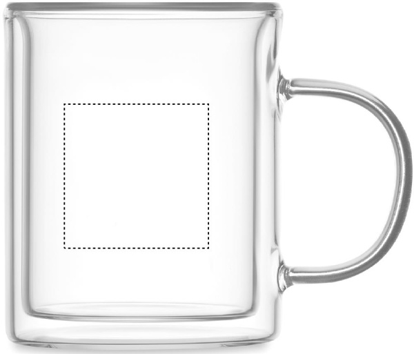 Mug à double paroi pour sublimation: Emplacement du logo — lecture pour droitier