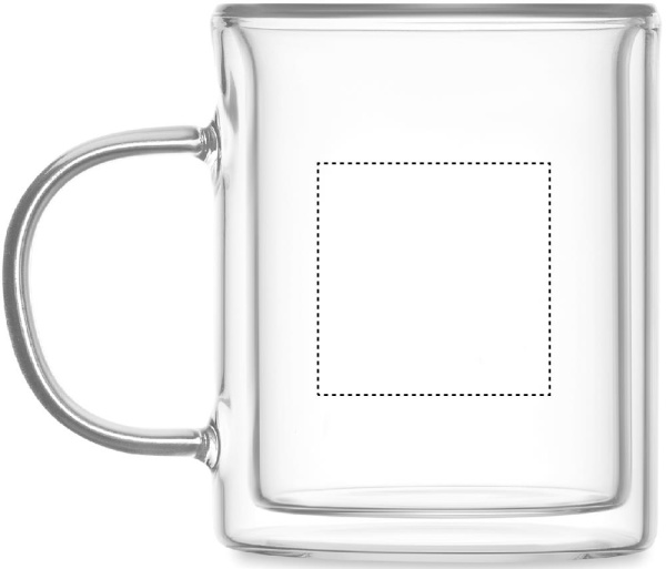 Mug à double paroi pour sublimation: Emplacement du logo — lecture pour gaucher