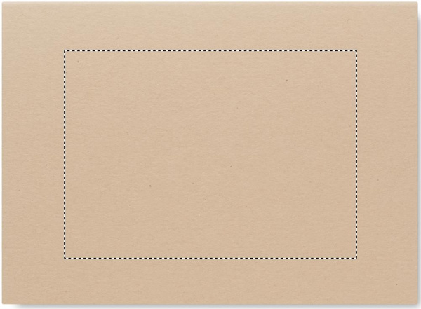 Bloc-notes en papier recyclé: Emplacement du logo – dessus du produit