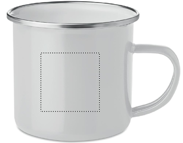Sublimatsioonikruus emailiga 350ml: Logo asukoht – paremakäelise kasutaja poolel
