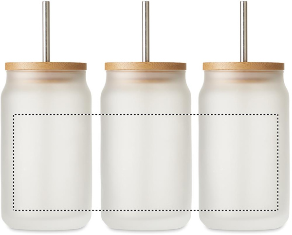 Sublimatsioonipurk 400 ml bambuskaane ja terasest kõrrega: Sublimatsioontrükk – toode