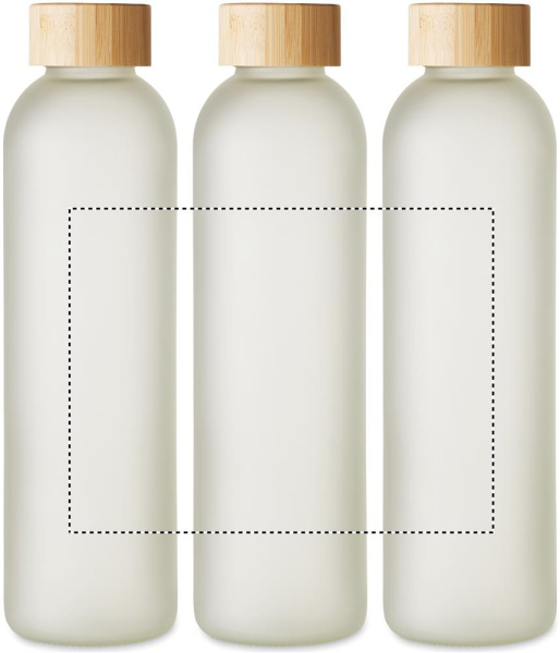 Stikla pudele sublimācijas apdrukai 650 ml: Apļveida sietspiede – apkārt izstrādājumam