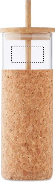 Glasbecher Molunge mit Korkhülle 450 ml: Logoposition – Vorderseite des Produkts