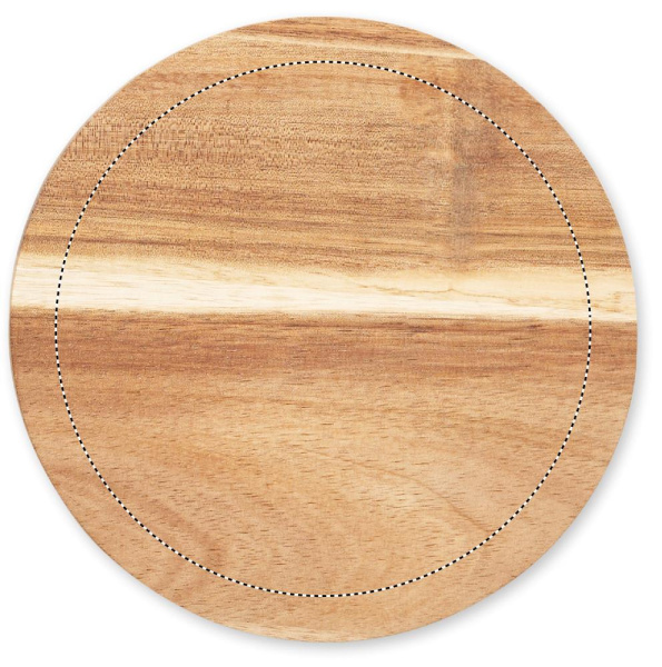 Ensemble planche à fromage en acacia Dresden: Emplacement du logo — Planche: Face 2 du produit