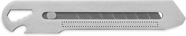 Cutter multifonction à lame rétractable: Emplacement du logo – partie inférieure de l’arrière du produit