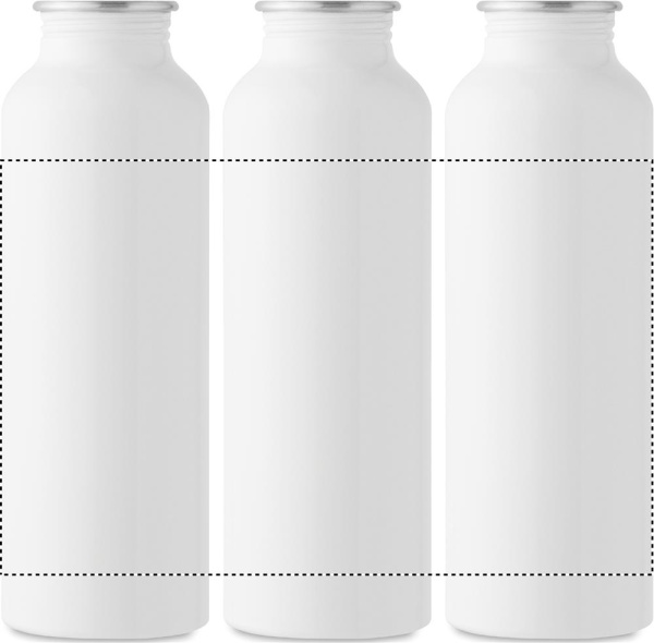 Recycled aluminium bottle 500 ml with stainless steel handle cap: 360° printing – around the product