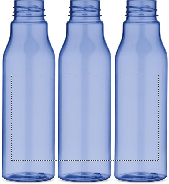 RPET-flaska med PP-lock 600 ml: Rundscreentryck – runt produkten