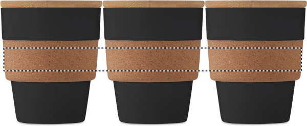 Becher Galao aus recyceltem PP mit Korkhülle 300 ml: 360°-Druck – rund um das Produkt