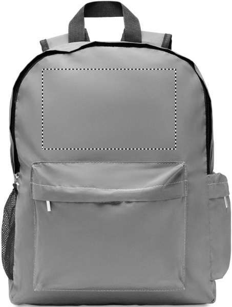 Sac à dos hautement réfléchissant 190T: Emplacement du logo – face avant du produit