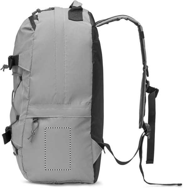 Sac à dos hautement réfléchissant 190T: Emplacement du logo – face pocket