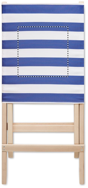 Chaise de plage pliante en bois: Emplacement du logo — Dossier