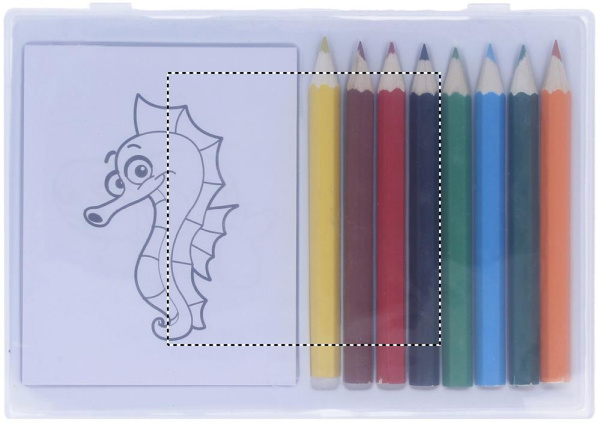 Wooden pencil colouring set: Pad printing – lid