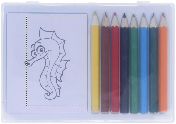 Wooden pencil colouring set: Logo position – lid