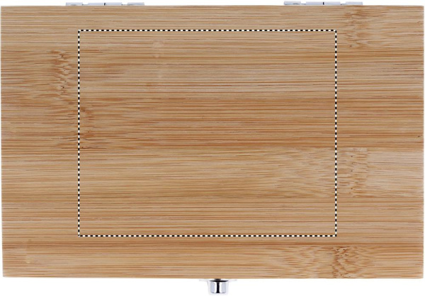 Wine set in bamboo box: Logo position – box: top
