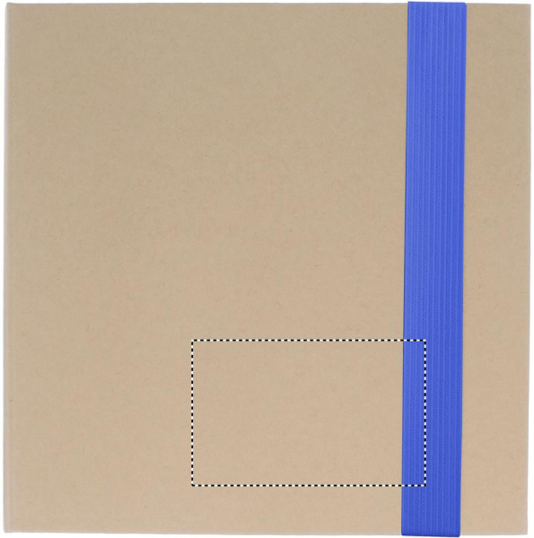Block med post-its och penna: Logotypens placering – produktens framsida
