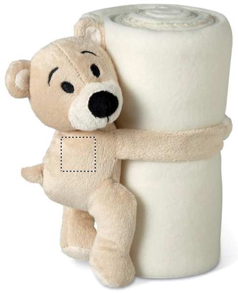 Kinder-Fleece-Decke: Logoposition – Rückseite 1