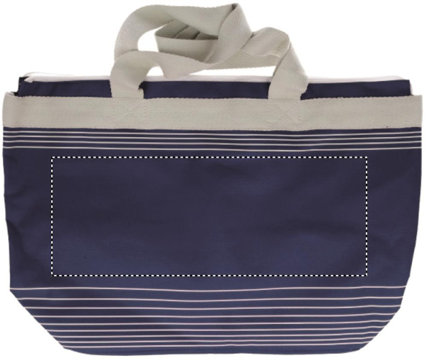 Sac de plage en polyester 600D et toile: Emplacement du logo – face avant du produit