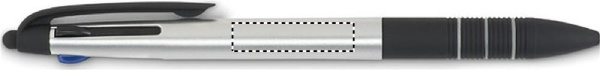 3-Farb-Kugelschreiber/Stylus: Logoposition – Stiftschaft: linke Seite
