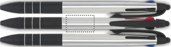 3-Farb-Kugelschreiber/Stylus: Rundum-Siebdruck – rund um das Produkt