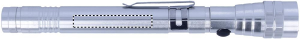 Outil multifonction en aluminium: Emplacement du logo — Lampe torche, pour gaucher
