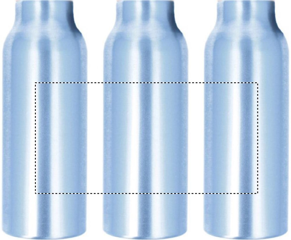 Single-wall aluminium bottle 500 ml with silicone strap: Circular screen printing – around the product