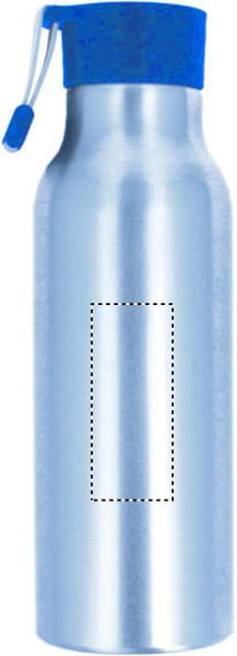 Single-wall aluminium bottle 500 ml with silicone strap: Logo position – front of the product