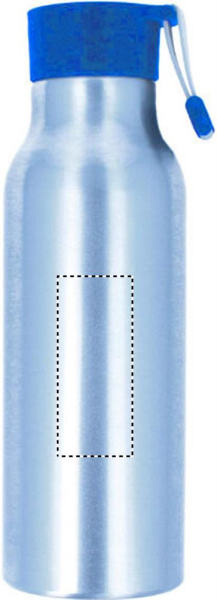 Single-wall aluminium bottle 500 ml with silicone strap: Logo position – back of the product