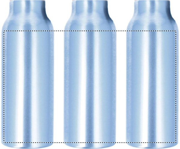 Single-wall aluminium bottle 500 ml with silicone strap: Sublimation printing – product