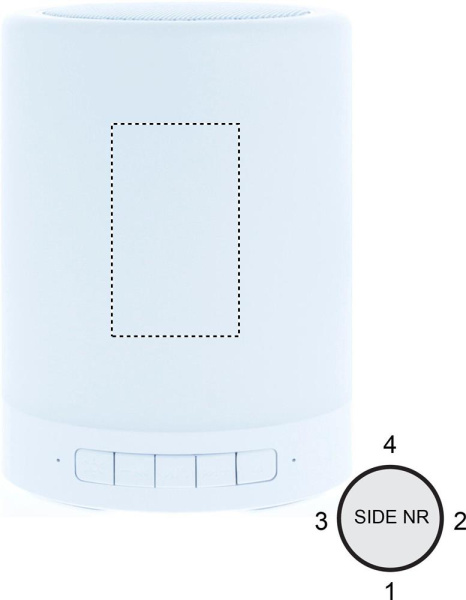 Enceinte sans fil avec éclairage tactile: Emplacement du logo – face 1 du produit