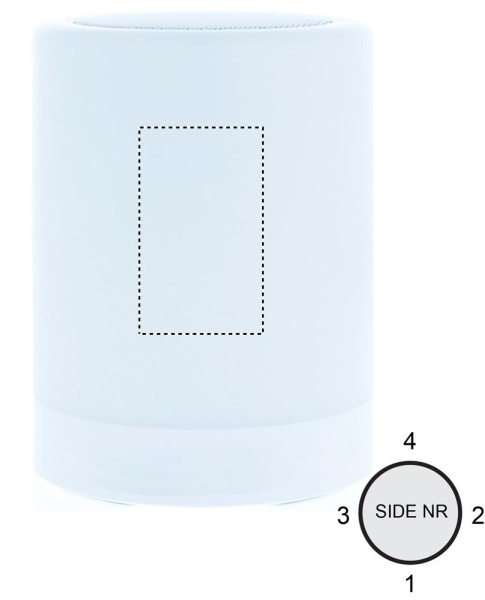 Enceinte sans fil avec éclairage tactile: Emplacement du logo – face 2 du produit