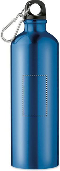 Vienas sienas alumīnija pudele 750 ml ar karabīni: Logotipa izvietojums – izstrādājuma priekšpuse